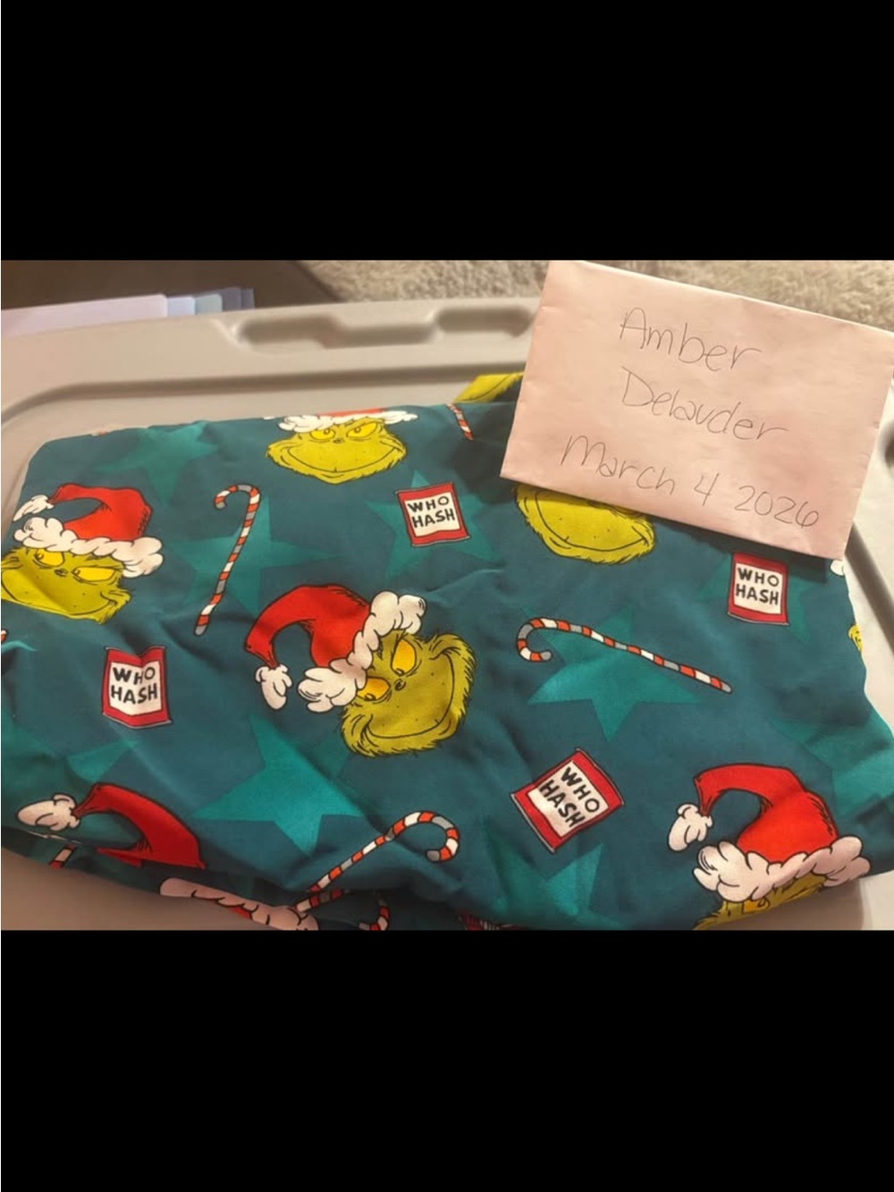 Grinch Scrub Top